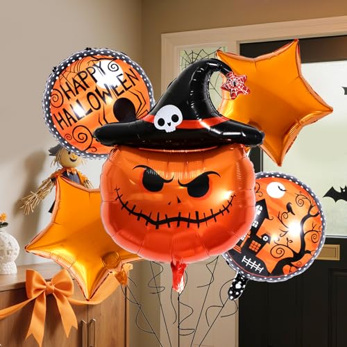 Halloween Foil Balloons 5PCS Halloween Pumpkin Aluminum Foil Balloon Themed Party Decorations Supplies Halloween Foil Balloons 5PCS Halloween Pumpkin Aluminum Foil Balloon Themed Party Decorations Supplies von Crazycos