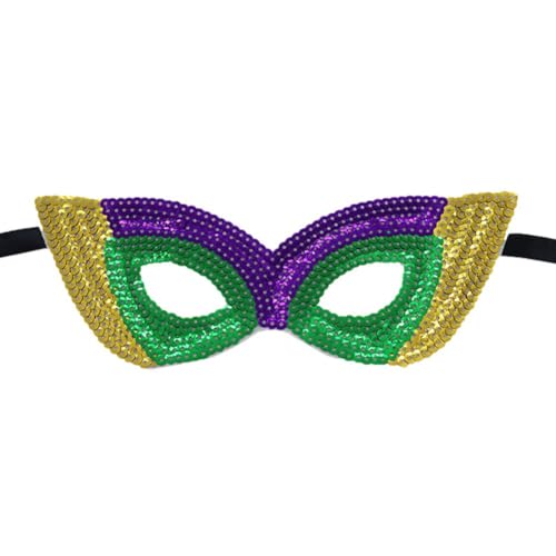 Crazyview Karnevals-Paillettenbrille, Maskerade, Damenbrille, Karnevals-Brille, Pailletten-Brille, Fluer de Lis für New Orleans Maskerade, Maske, FatTuesday Kostüm Dekor von Crazyview