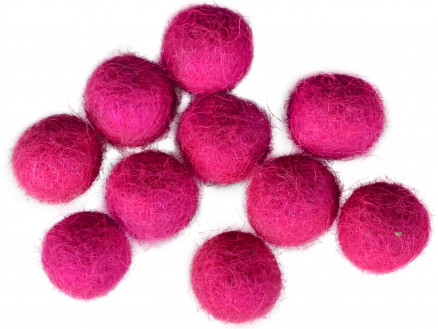 Filzkugeln 10mm Dunkles Pink P2 - 10 Stk von CreaFelting