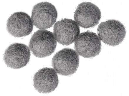 Filzkugeln 10mm Grau GY1 - 10 Stk von CreaFelting