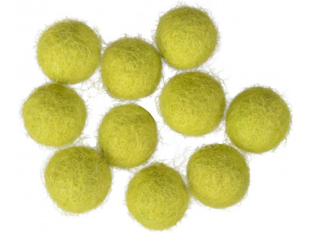 Filzkugeln 10mm Hellgrün GN3 - 10 Stk von CreaFelting