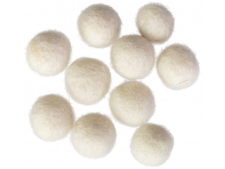 Filzkugeln 10mm Naturweiß W1 - 10 Stk von CreaFelting