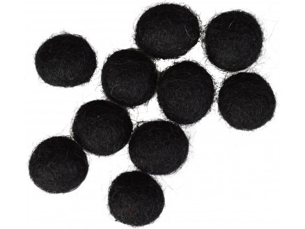 Filzkugeln 10mm Schwarz - 10 Stk von CreaFelting
