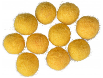 Filzkugeln Wolle 10mm Dunkelgelb Y4 - 10 Stk von CreaFelting