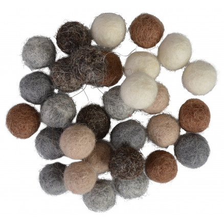 Filzkugeln Wolle 10mm versch. Naturfarben - 30 Stk von CreaFelting