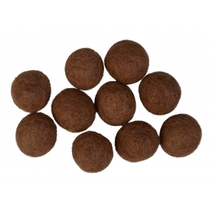 Filzkugeln Wolle 20mm Braun BN1 - 10 Stk von CreaFelting