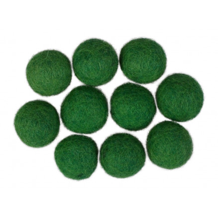 Filzkugeln Wolle 20mm Dunkelgrün GN10 - 10 Stk von CreaFelting
