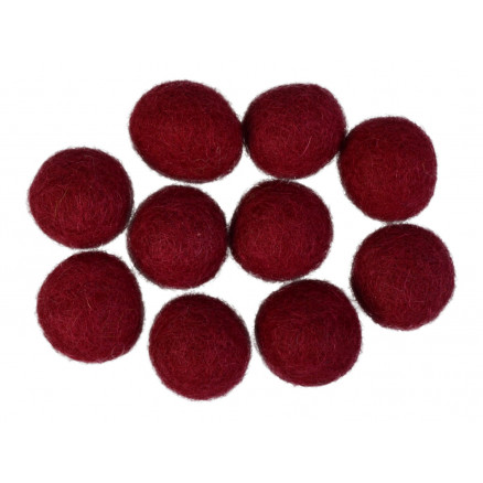 Filzkugeln Wolle 20mm Dunkles Pink R2 - 10 Stk von CreaFelting