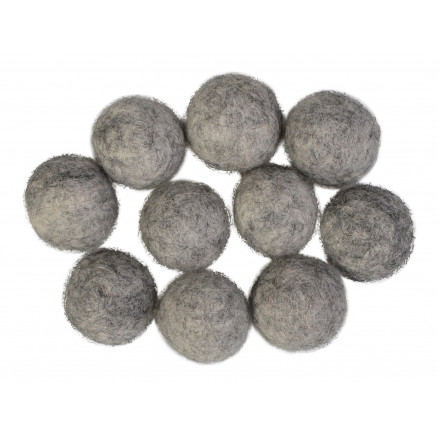 Filzkugeln Wolle 20mm Grau Natur Mix - 10 Stk von CreaFelting