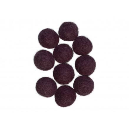 Filzkugeln Wolle 20mm Lila Pflaume V5 - 10 Stk Filzkugeln Wolle 20mm Lila Pflaume V5 - 10 Stk von CreaFelting