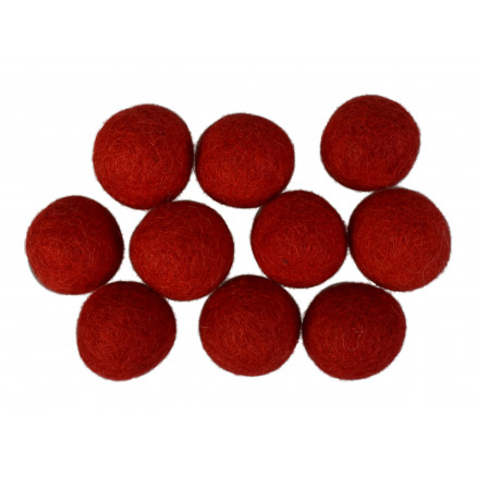 Filzkugeln Wolle 20mm Rot R1 - 10 Stk von CreaFelting