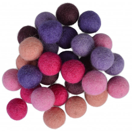 Filzkugeln Wolle 20mm versch. Lilatöne - 30 Stk Filzkugeln Wolle 20mm versch. Lilatöne - 30 Stk von CreaFelting
