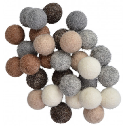 Filzkugeln Wolle 20mm versch. Naturfarben - 30 Stk von CreaFelting