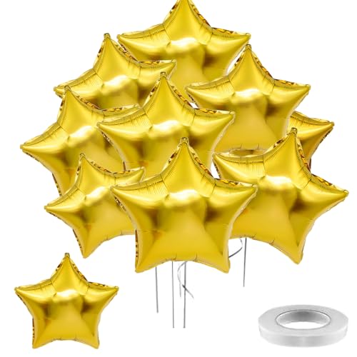 20 Stück Goldfolien-Sternballons, 45,7 cm, Sternform, Folienballons, Gold, Helium-Mylar-Ballon für Geburtstag, Abschlussfeier, Hochzeit, Babyparty, Party-Dekorationen 20 Stück Goldfolien-Sternballons, 45,7 cm, Sternform, Folienballons, Gold, Helium-Mylar-Ballon für Geburtstag, Abschlussfeier, Hochzeit, Babyparty, Party-Dekorationen von Creaher