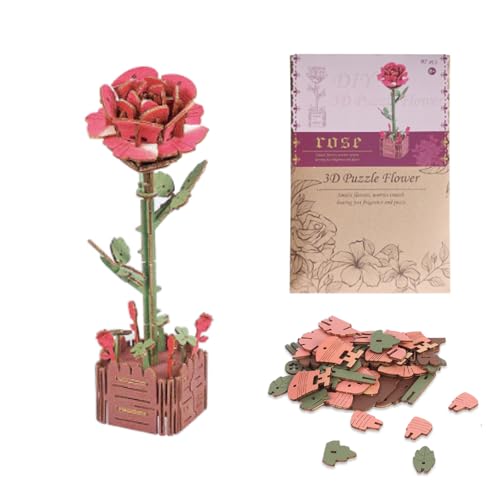 3D Puzzle DIY Holzblume, Holz DIY Künstliche Blume Modell Kits Ewige Blumen Romantisches Geschenk für Erwachsene zum Bauen Kreative Wohnkultur Geburtstag Valentinstag für Frauen 3D Puzzle DIY Holzblume, Holz DIY Künstliche Blume Modell Kits Ewige Blumen Romantisches Geschenk für Erwachsene zum Bauen Kreative Wohnkultur Geburtstag Valentinstag für Frauen von Creaher