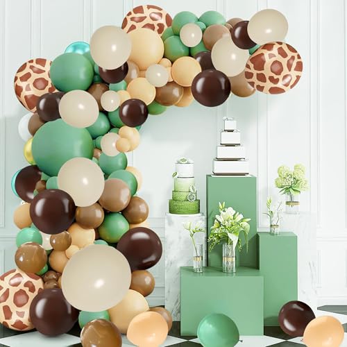 Ballonbogen-Set, Salbeigrün, Braun, Dschungel-Safari-Ballons, 30,5 cm, Grün und Dunkelbraun, Kaffee-Nude-Ballon für Babyparty, Walddschungel, Tier-Thema, Geburtstagsparty-Dekorationen Ballonbogen-Set, Salbeigrün, Braun, Dschungel-Safari-Ballons, 30,5 cm, Grün und Dunkelbraun, Kaffee-Nude-Ballon für Babyparty, Walddschungel, Tier-Thema, Geburtstagsparty-Dekorationen von Creaher
