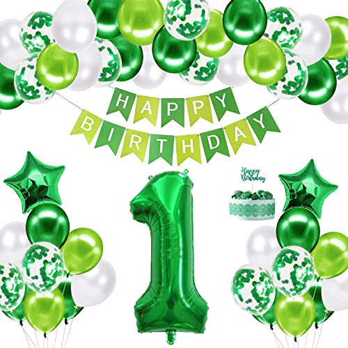 Creaher 1. Geburtstag Dekorationen Happy Birthday Ballon Set, Alter 1 Geburtstag Party Supplies mit Happy Birthday Banner & Stern Folienballon für Babypartys Geburtstag Dekor, Medium Creaher 1. Geburtstag Dekorationen Happy Birthday Ballon Set, Alter 1 Geburtstag Party Supplies mit Happy Birthday Banner & Stern Folienballon für Babypartys Geburtstag Dekor, Medium von Creaher