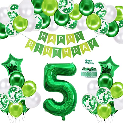 Creaher 5 Geburtstag Deko Set, Happy Birthday Ballon, 5 Jahre Partyzubehör mit Banner und Folienballon Stern Folienballon für Babyparty, Medium Creaher 5 Geburtstag Deko Set, Happy Birthday Ballon, 5 Jahre Partyzubehör mit Banner und Folienballon Stern Folienballon für Babyparty, Medium von Creaher