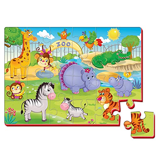 Creanino 24-teiliges Foam-Puzzle für Kinder I Puzzle ab 3 Jahre I Puzzel Spielzeug I Weiches Puzzle (Zoo) von Creanino