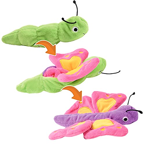 Creanino Kuscheltier 2 in 1 I Wende Plüschtier I Verwandlung und Entwicklung | Schmetterling Kuscheltier | Raupe Kuscheltier | Handpuppe Schmetterling (Lilly) von Creanino
