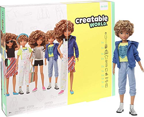Creatable World GGG56 Deluxe Charakter Set, individuell gestaltbare Puppe mit hellbraunen, lockigen Haaren von Creatable World