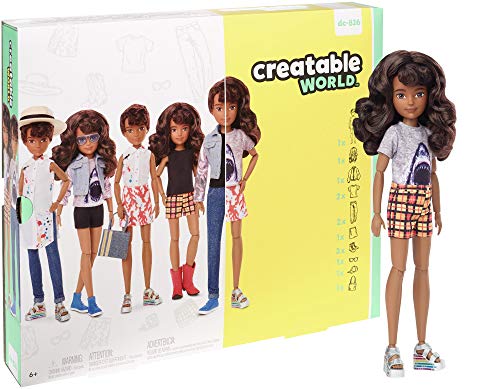 Creatable World GGT68 - Deluxe Charakter Puppen Set, individuell gestaltbare gender neutrale Puppe mit brünetten welligen Haaren, Spielzeug ab 6 Jahren, Mehrfarbig von Creatable World