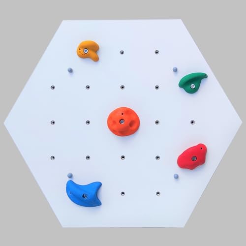 Create for you - Kletterwand für Kinderzimmer - Hexagon - Weiß - Indoor - Heimklettergerüst - Spielplatz - Trainingsgeräte für Zuhause - 1x Wandpaneel 86x75 cm - mit 5 bunten Griffen/Steinen Create for you - Kletterwand für Kinderzimmer - Hexagon - Weiß - Indoor - Heimklettergerüst - Spielplatz - Trainingsgeräte für Zuhause - 1x Wandpaneel 86x75 cm - mit 5 bunten Griffen/Steinen von Create for you