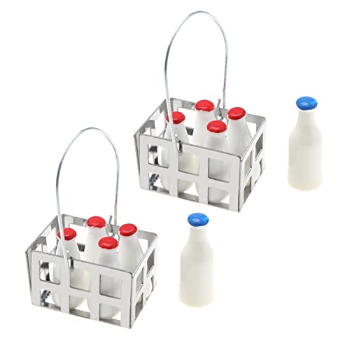 Create idea 2 Sets Miniatur Milchflasche Korb Set Puppenhaus Milchflaschen Set mit Korb Puppenhaus Möbel Zubehör für 1/6 oder 1/12 Puppenhaus Dekor Create idea 2 Sets Miniatur Milchflasche Korb Set Puppenhaus Milchflaschen Set mit Korb Puppenhaus Möbel Zubehör für 1/6 oder 1/12 Puppenhaus Dekor von Create idea