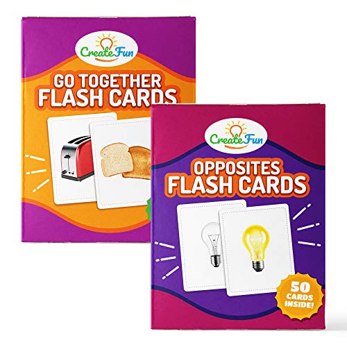 Lernkarten-Set, 100 Stück, passende pädagogische Fotokarten für Kinder, Eltern, Sprachtherapie, Sprachentwicklung, kognitive Fähigkeiten, Assoziationsfähigkeiten und begabtes Lernen von CreateFun