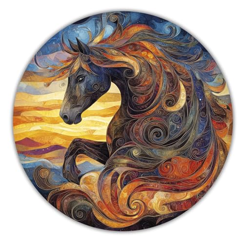 CREATIFWOOD Original Holzpuzzle 250 Teile – Größe 28×28 cm – Einzigartige Teile – Entspannende und lehrreiche Aktivität Erwachsene und Jugendliche (Storm Horse) von Creatifwood