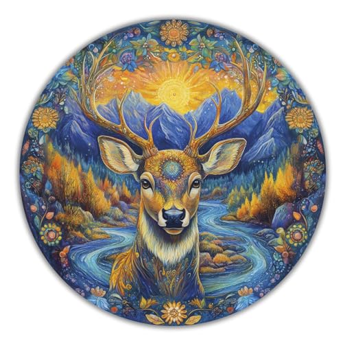 CREATIFWOOD Original Holzpuzzle 250 Teile – Größe 28×28 cm – Einzigartige Teile – Entspannende und lehrreiche Aktivität Erwachsene und Jugendliche (Waldhirsch) von Creatifwood