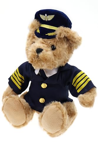 ELLUG Plüschtier/Stofftier/Kuscheltier Teddy-Bär als Kapitän/Pilot, sitzend H.: 30cm von ELLUG