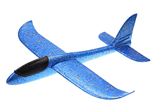 ELLUG großes XXL Segelflugzeug Segelflieger aus Styropor 49 * 48 * 12,5cm Flugzeug Flieger Outdoor-Sport Wurf-Spielzeug (blau) von ELLUG