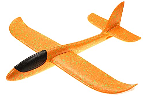 ELLUG großes XXL Segelflugzeug Segelflieger aus Styropor 49 * 48 * 12,5cm Flugzeug Flieger Outdoor-Sport Wurf-Spielzeug (orange) von ELLUG