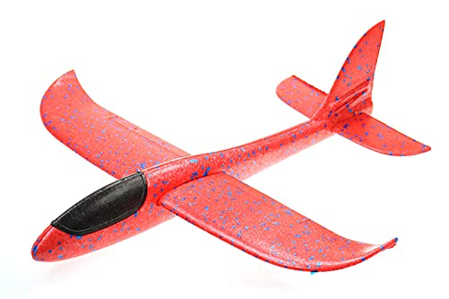 ELLUG großes XXL Segelflugzeug Segelflieger aus Styropor 49 * 48 * 12,5cm Flugzeug Flieger Outdoor-Sport Wurf-Spielzeug (rot) von ELLUG