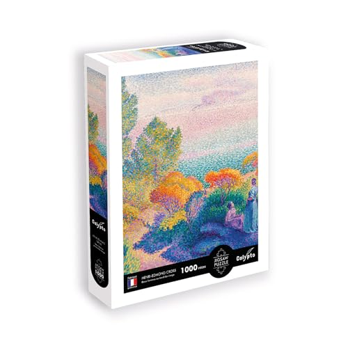 Calypto 3907003 Zwei Frauen am Ufer, 1000 Teile Puzzle mit Soft-Touch, Kunstpuzzle mit samtiger Oberfläche, für Erwachsene und Kinder ab 9 Jahren, Henri Edmond Cross von Création Véronique Debroise