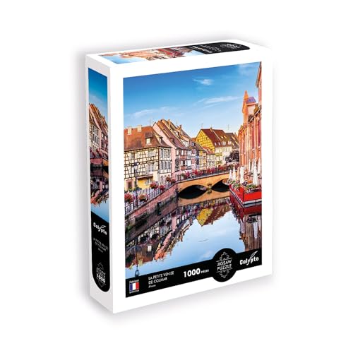 Calypto 3907104 Colmar, 1000 Teile Puzzle mit Soft-Touch, Städtepuzzle mit samtiger Oberfläche, für Erwachsene und Kinder ab 9 Jahren, Frankreich, Elsass von Création Véronique Debroise