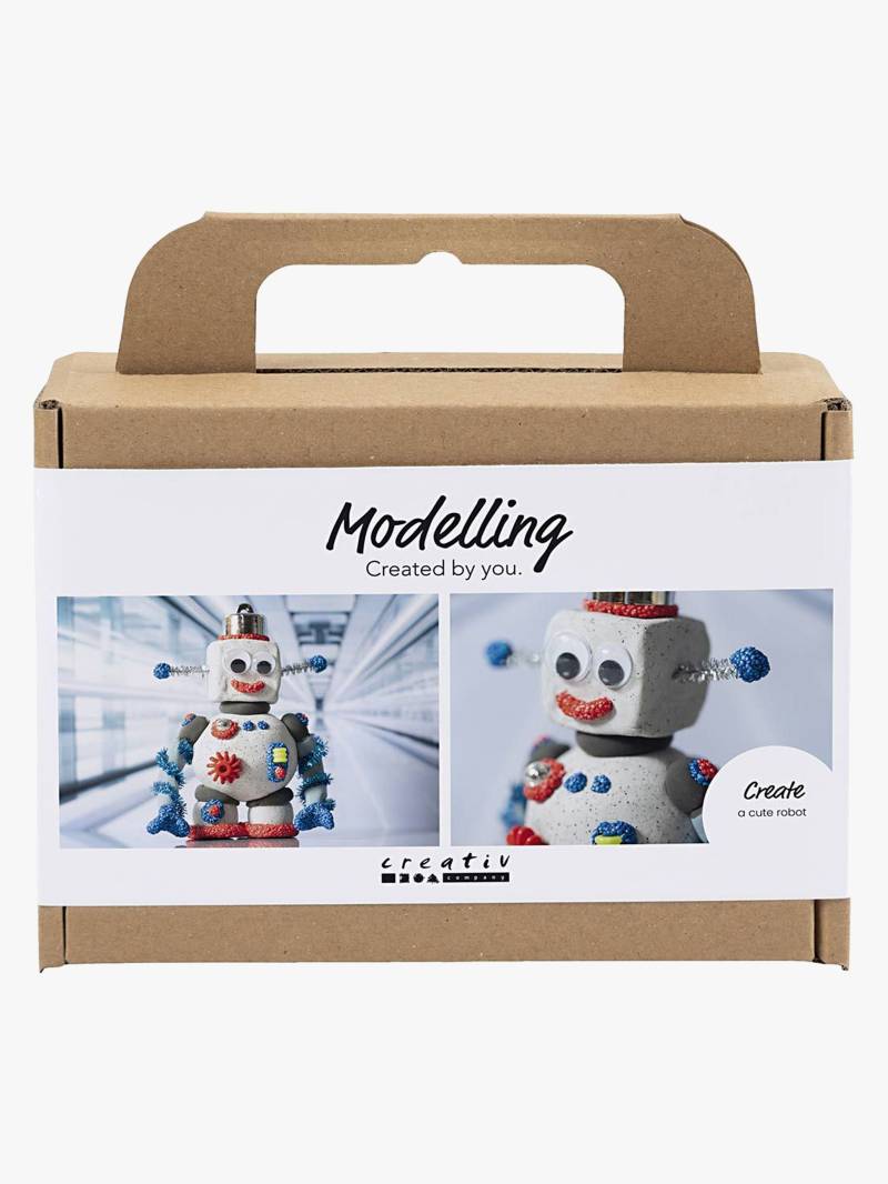 Creativ Company Bastelset Mini Modelliermasse Roboter, Blau/Grau/Rot von Creativ Company