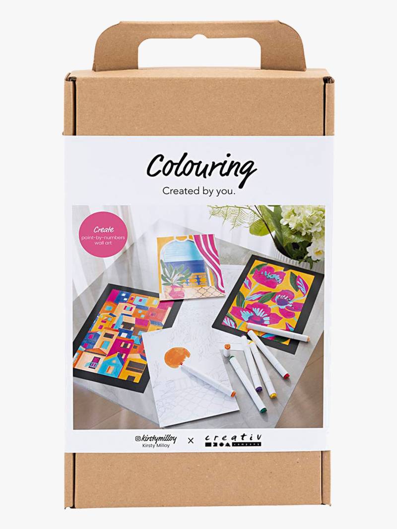 Creativ Company Malset Ausmalen Malen Nach Zahlen mit Filzstiften, Rosa von Creativ Company