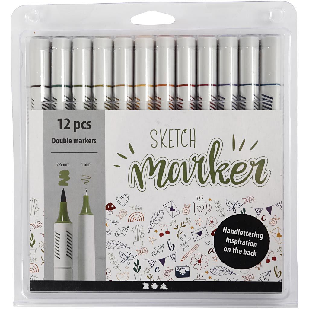 Creativ Company Sketch Marker Stifte Dova Farben 12er-Pack Creativ Company Sketch Marker Stifte Dova Farben 12er-Pack von Creativ Company