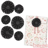 Glitzer Rosetten in Schwarz für perfekt verpackte Geschenke, 6 Stk. Glitzer Rosetten in Schwarz für perfekt verpackte Geschenke, 6 Stk. von Creativ Company