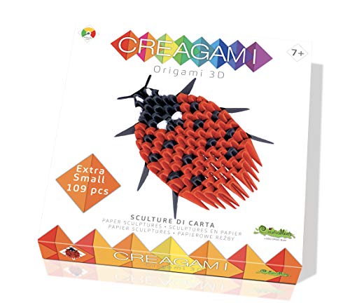 Creagami 3178751 Origami 3D, Papierskulptur Marienkäfer, Bastelset für Erwachsene und Kinder ab 7 Jahren, Teile, Mehrfarbig, 113 pieces von CreativaMente