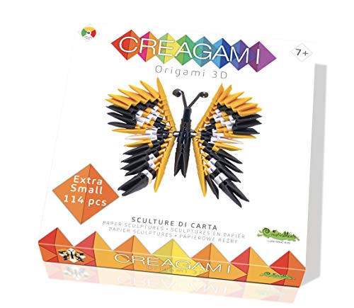 CreativaMente Creagami 3178753 Origami 3D, Papierskulptur Schmetterling, Bastelset für Erwachsene und Kinder ab 7 Jahren, 114 Teile, Mittel von CreativaMente