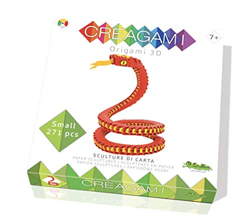 CreativaMente Creagami 3178761 Origami 3D, Papierskulptur Schlange, Bastelset für Erwachsene und Kinder ab 7 Jahren, 271 Teile, Mehrfarbig von CreativaMente