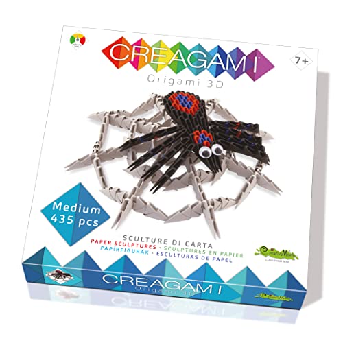 Creagami 3178727 Origami 3D, Papierskulptur Spinne, Bastelset für Erwachsene und Kinder ab 7 Jahren, 435 Teile von CreativaMente