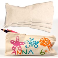 Federmäppchen im 4er Set, zum Bemalen, mit Reissverschluss, Baumwolle, 21cm x 9cm Federmäppchen im 4er Set, zum Bemalen, mit Reissverschluss, Baumwolle, 21cm x 9cm von Creative Company