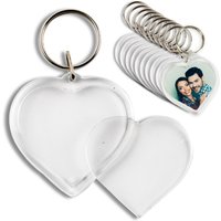 Großpack Schlüsselanhänger Herz, 25 Stück, zum Einfügen eigener Bilder, 5cm x 5cm Großpack Schlüsselanhänger Herz, 25 Stück, zum Einfügen eigener Bilder, 5cm x 5cm von Creative Company