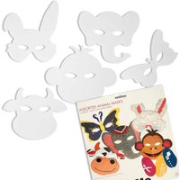 Tier-Masken in weiß, zum Gestalten, 16 Stück, verschiedene Motive, 14cm x 28cm Tier-Masken in weiß, zum Gestalten, 16 Stück, verschiedene Motive, 14cm x 28cm von Creative Company