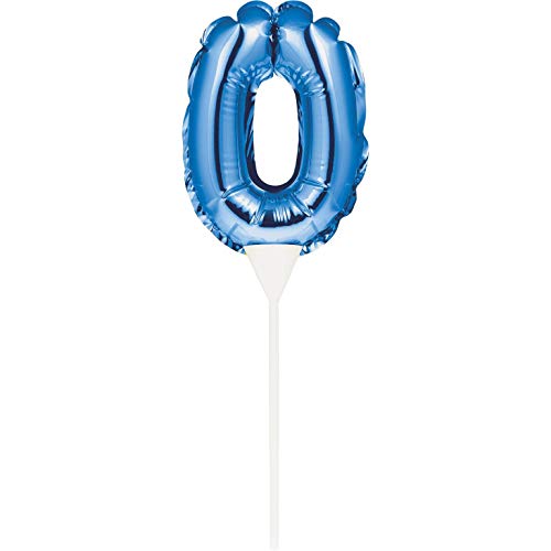 Creative Converting Folienballon, selbstaufblasend, 23 x 9 cm, Nummer 0, Blau, 8C337526 von Creative Converting