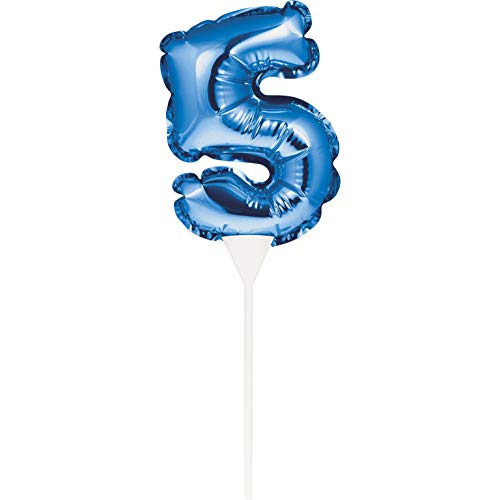 Creative Converting Folienballon, selbstaufblasend, 23 x 9 cm, Nummer 5, Blau, 8C337529 von Creative Converting